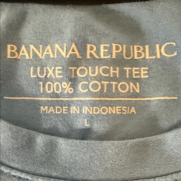 Banana Republic Luxe Touch Tee Blue 100% Cotton Soft Premium T-Shirt Mens - L - Picture 4 of 5